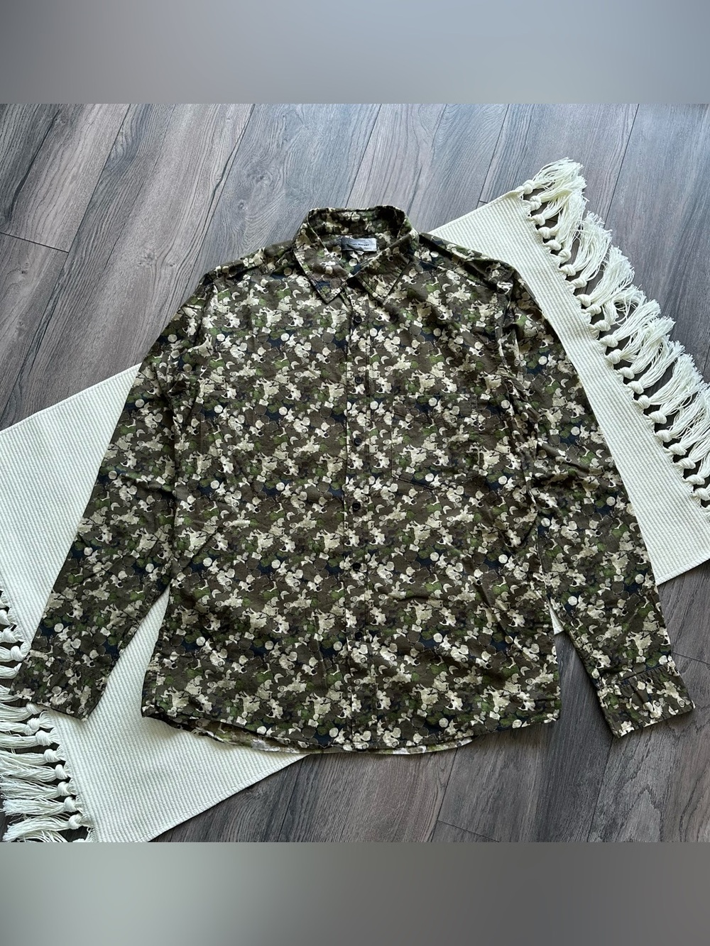 Isabel Marant Green Camouflage Pattern Button Down Shirt